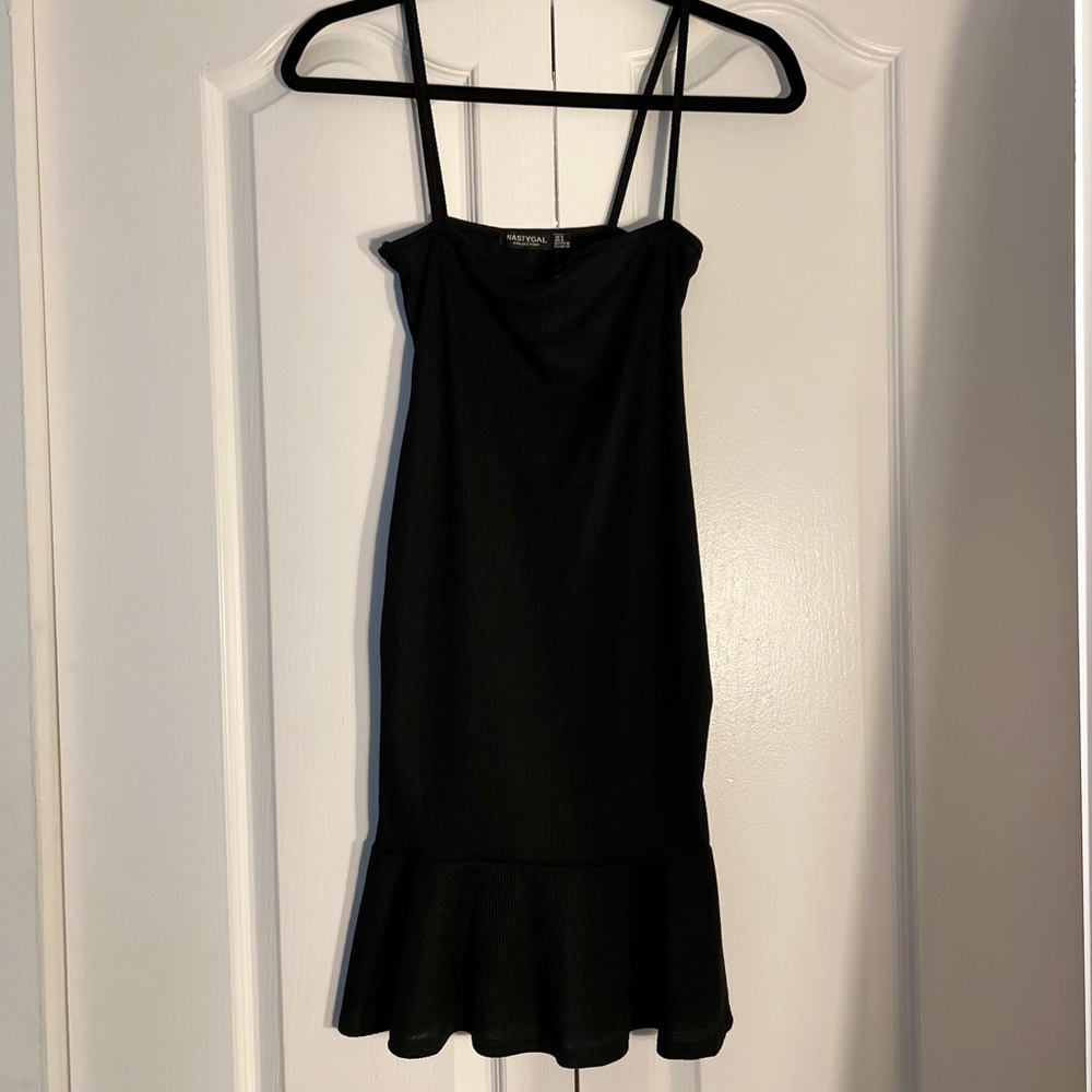 Nasty Gal Black Ruffle Dress